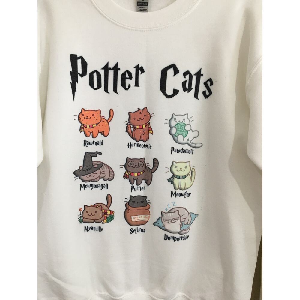 Potter Cats Sweatshirt, Harry Potter Sweatshirt, Unisex Crew Neck, Size Small - Picture 7 of 7